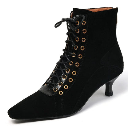 Suede Cowboy Ankle Boots
