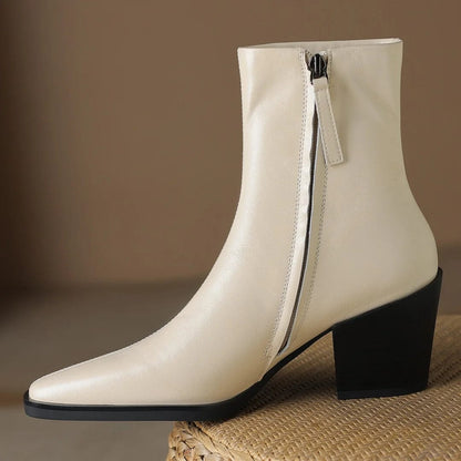 Western White Ankle Boots