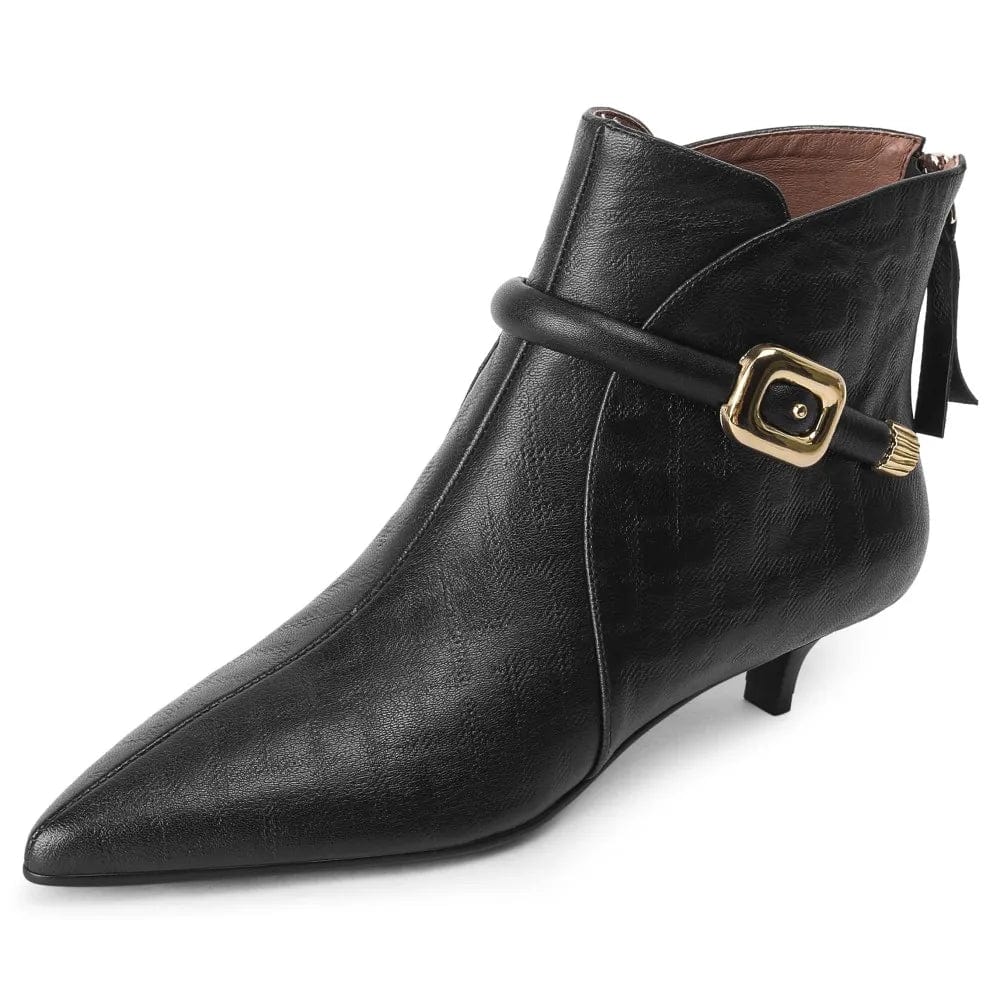 Chic Noir Western Ankle Boots for Women