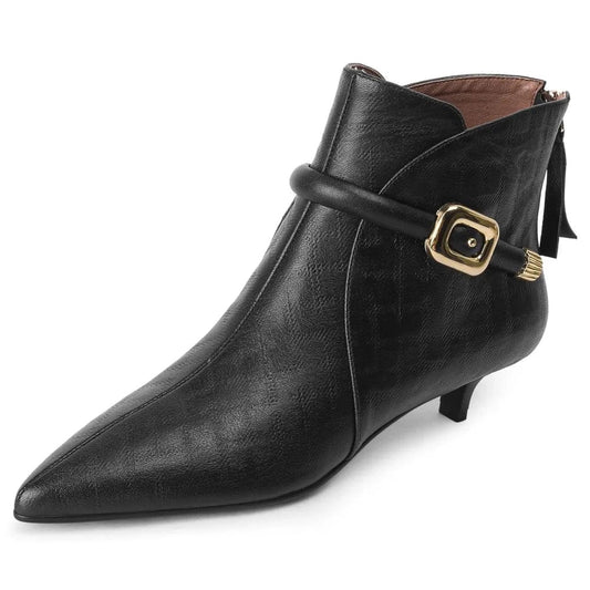 Chic Noir Western Ankle Boots for Women
