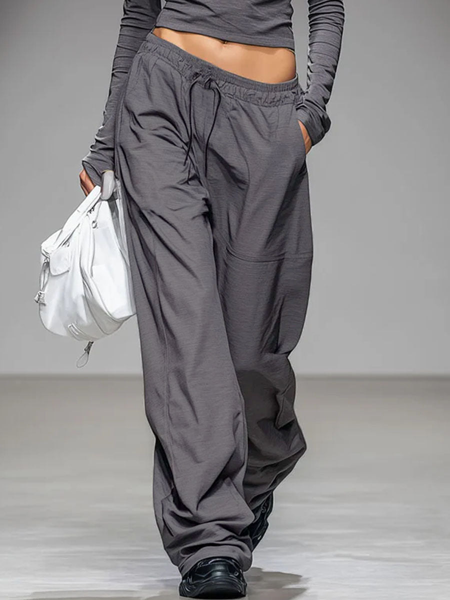 Ensemble Décontracté : T-shirt à Manches Longues et Pantalon Large