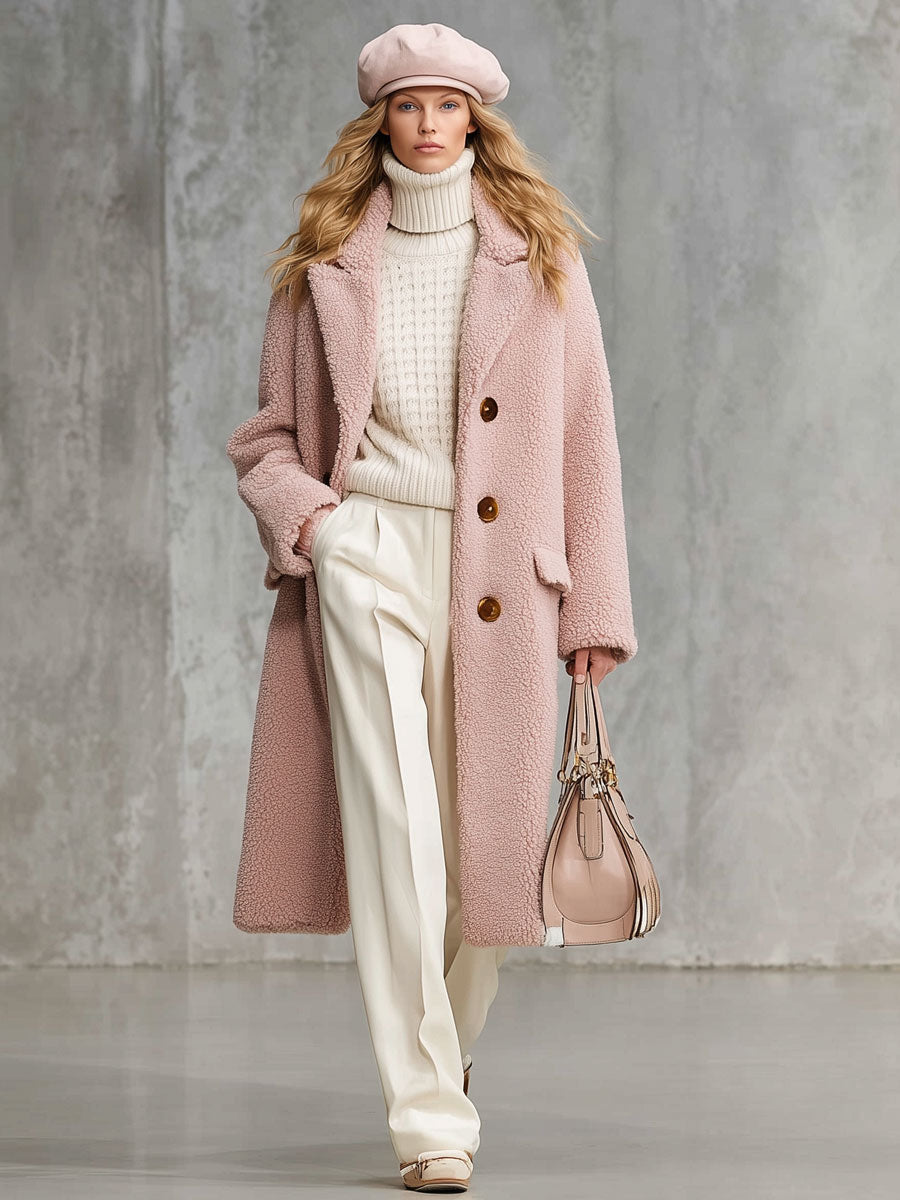 Veste Polaire Boutonnée à Imprimé Léopard Rose Vintage