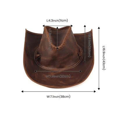 Authentic Leather Cowboy Hat