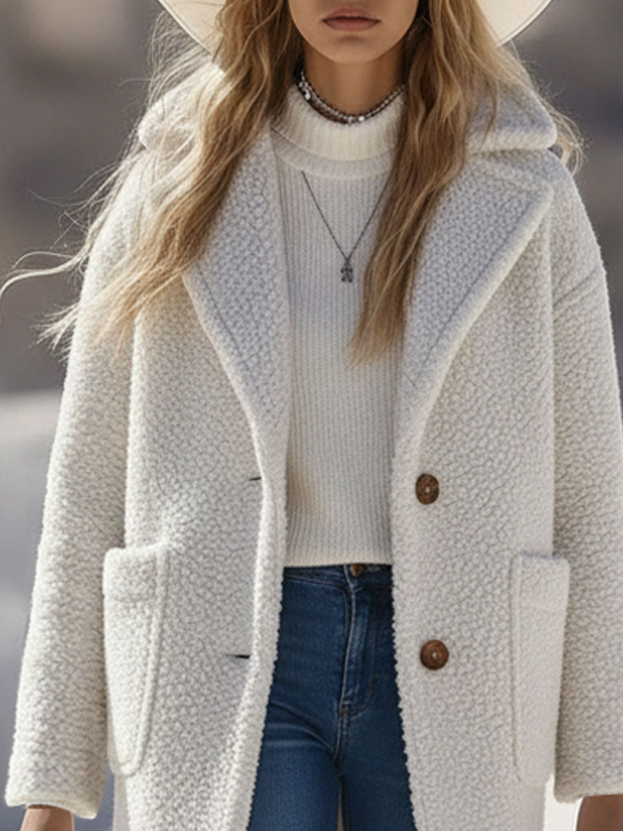 Veste Vintage Western en Polaire Blanche