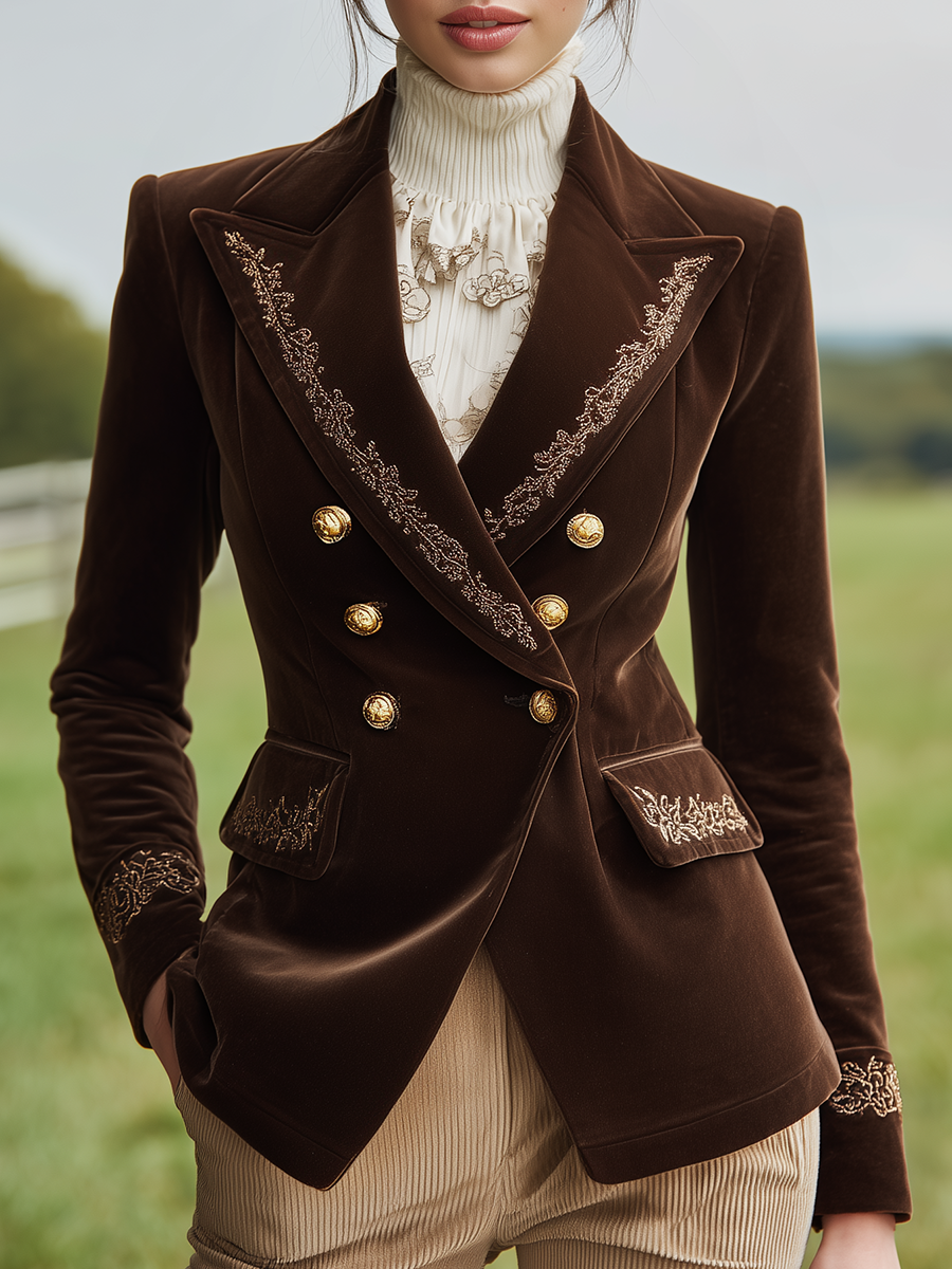 Veste en Velours Chic au Style Western Rétro