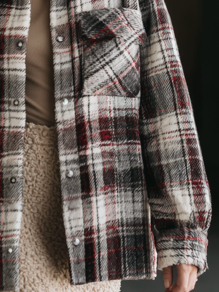 Veste en Laine à Carreaux Élégante