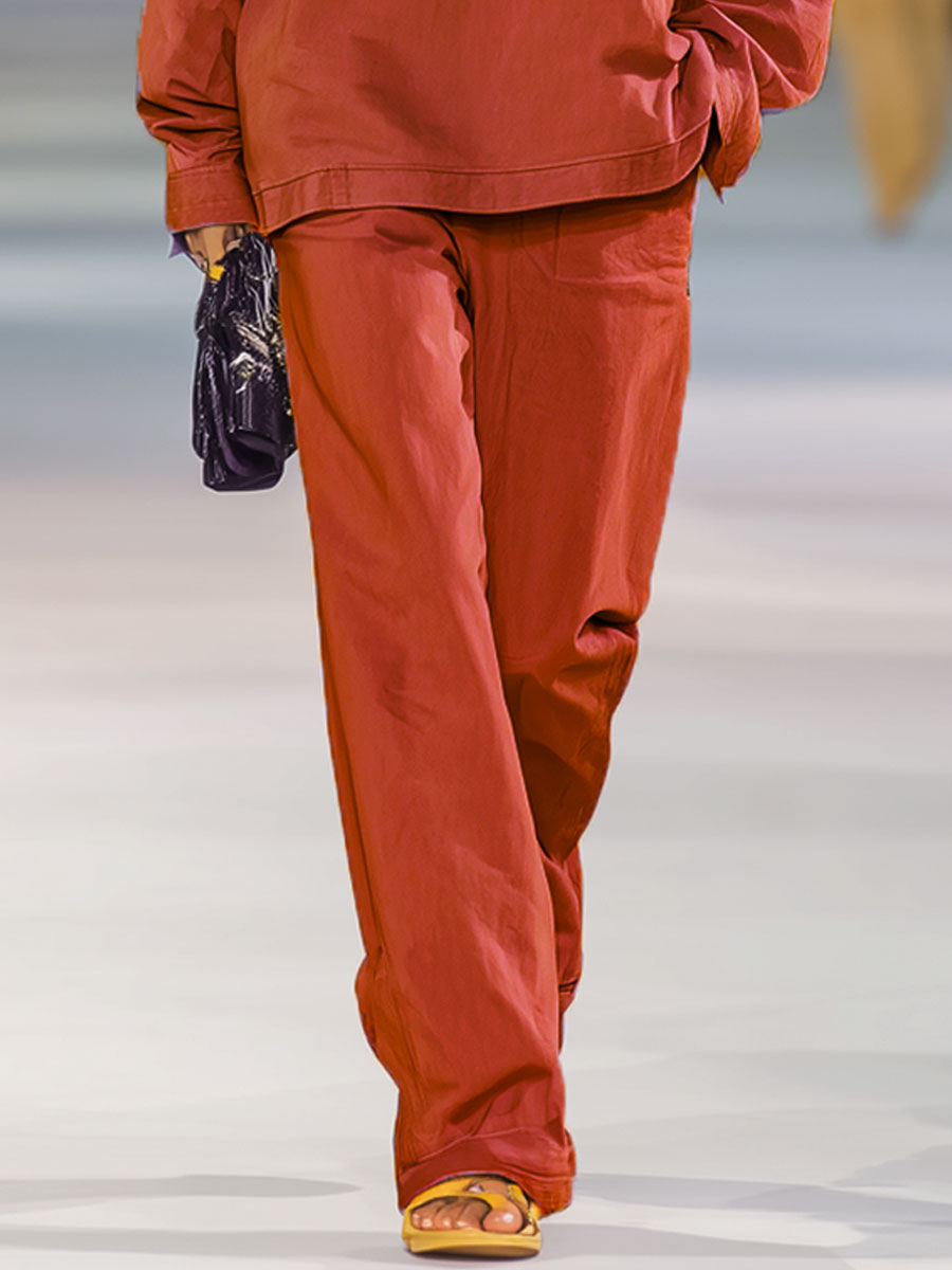 Ensemble Orange Chic : Sweatshirt Brodé à Manches Longues et Pantalon Ample