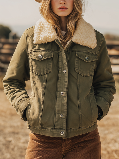 Veste Sherpa Vintage Ultra-Chaud pour Aventures en Plein Air