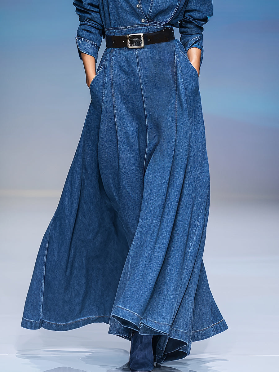 Robe Maxi en Jean Vintage Élégante