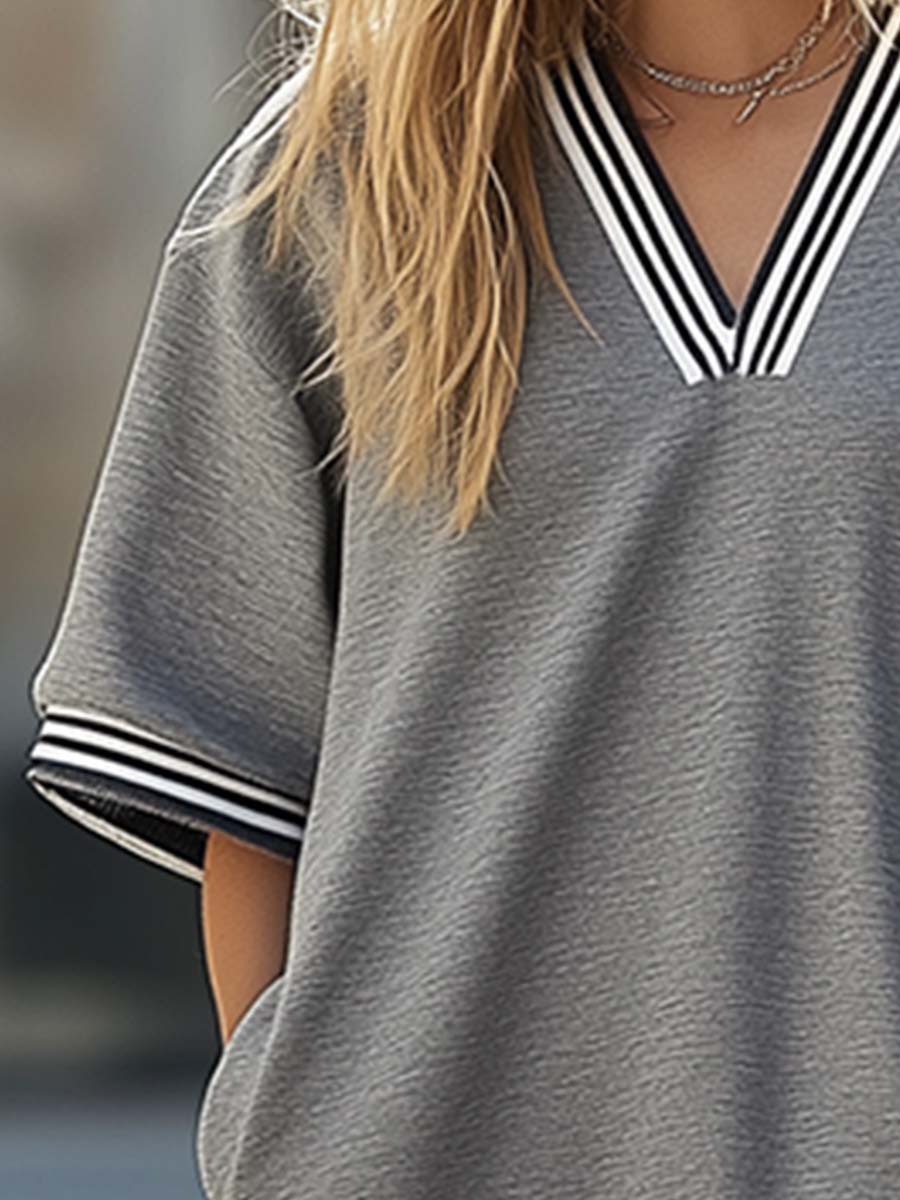 Robe Mini Décontractée Ultra Loose à Volants - Gris Clair, Expédition Rapide en 24 Heures!