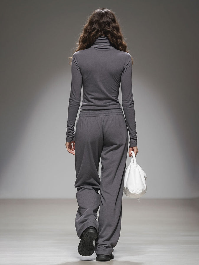Ensemble Décontracté : T-shirt à Manches Longues et Pantalon Ample