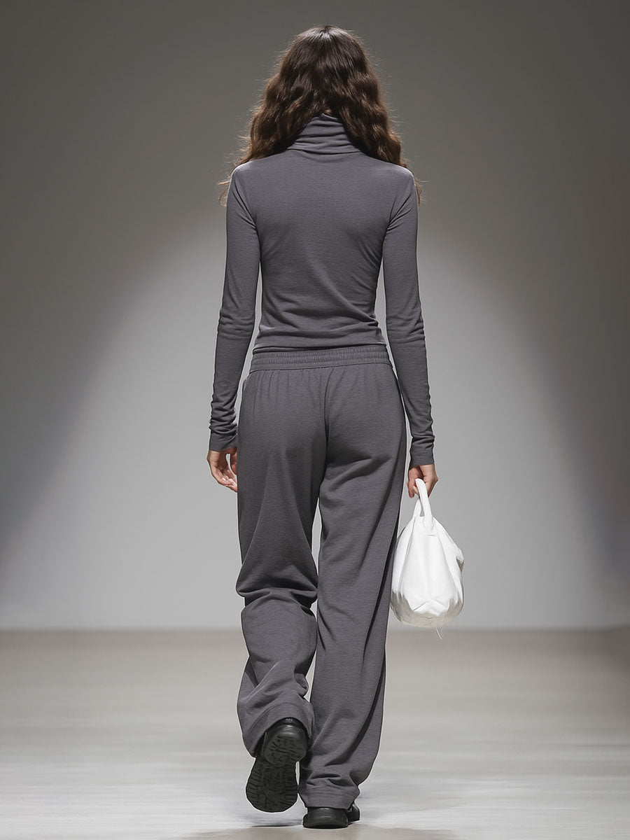 Ensemble Décontracté : T-shirt à Manches Longues et Pantalon Large