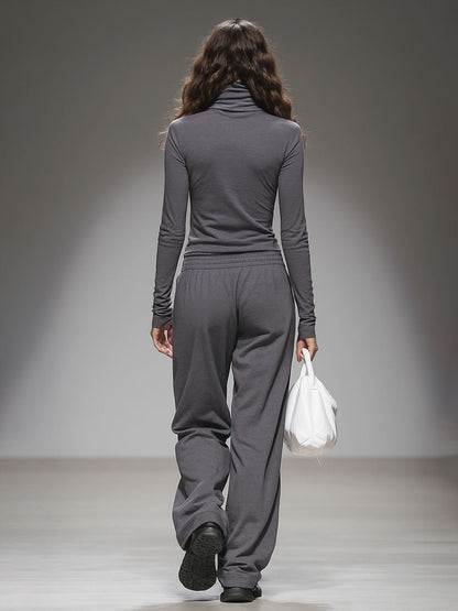 Ensemble Décontracté : T-shirt à Manches Longues et Pantalon Large