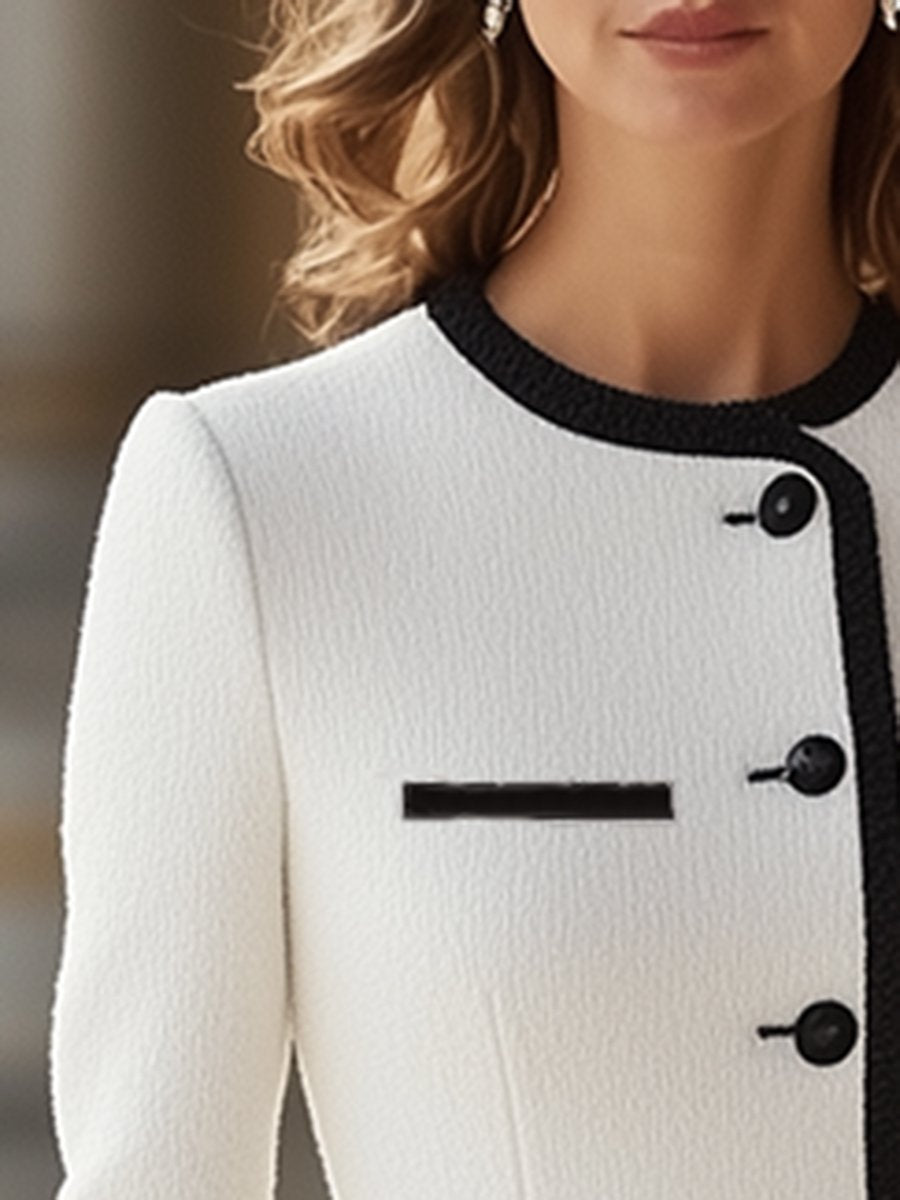 Robe Élégante à Col Rond en Tissu Léger - Expédition Rapide en 24 Heures