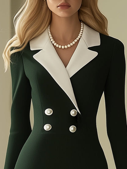 Robe Midi Élégante Blanc et Vert au Style Rétro - Expédition en 24 Heures !