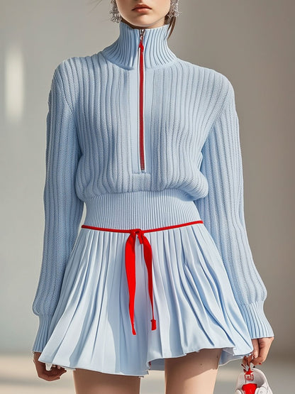 Ensemble Sportif en Tricot à Col Montant avec Zip - Expédition Rapide en 24 Heures!