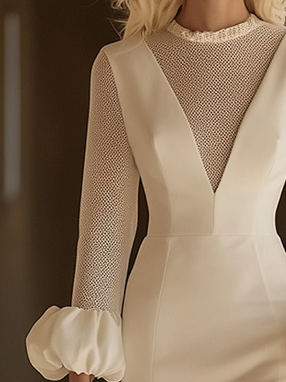 Robe Midi Élégante à Manches Bouffantes - Expédition Rapide en 24 Heures !