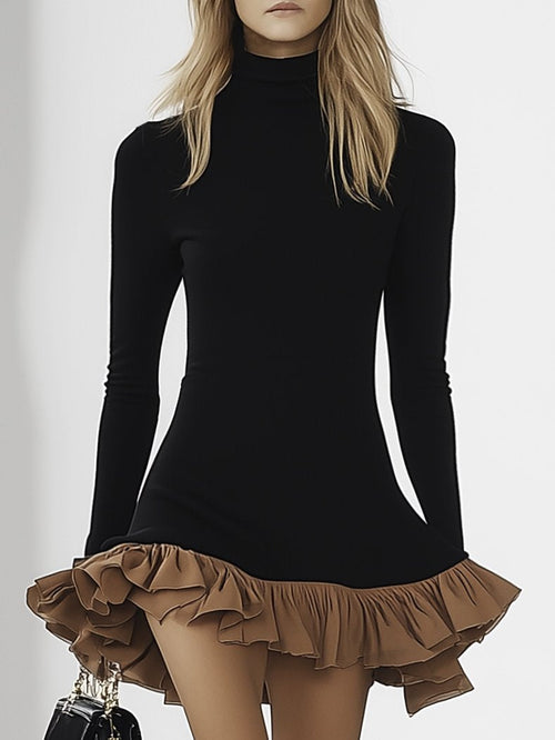 Robe Mini à Manches Longues avec Volants - Expédition Rapide en 24 Heures !