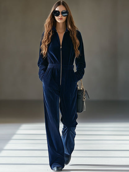 Salopette Vintage en Velours Côtelé – Confort Élastique et Pratique avec Fermeture Éclair | Expédition en 24 Heures