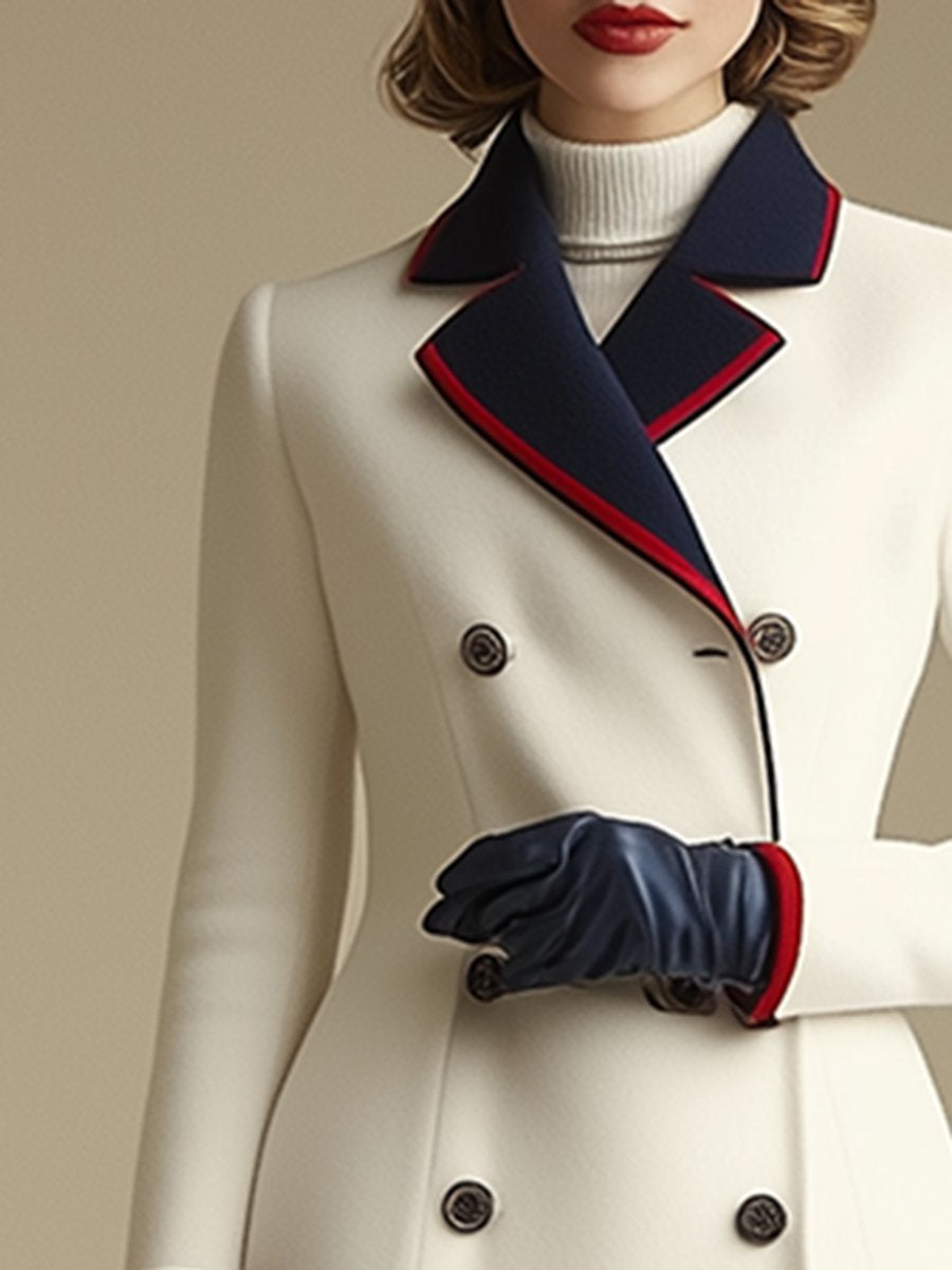 Chic Manteau Long Coloré à Double Boutonnage - Expédition en 24 Heures!