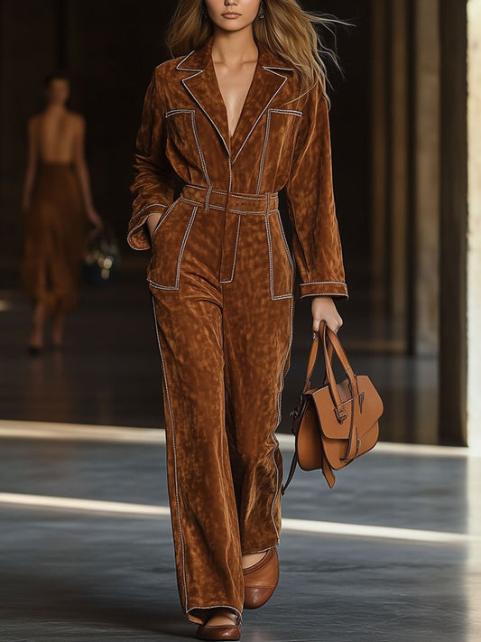 Expédition Rapide en 24h : Combinaison Vintage Suédoise Décontractée à Manches Longues avec Poche Apparente