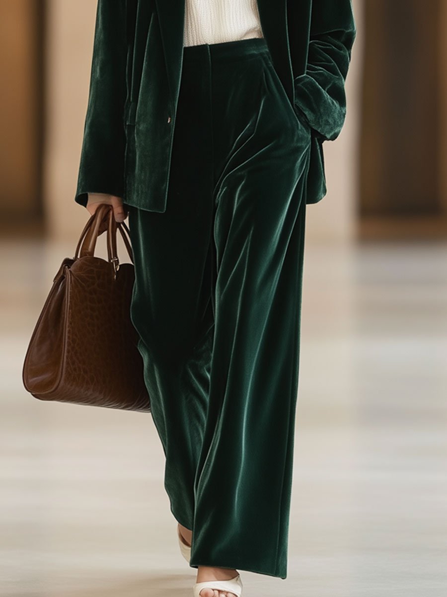 【Livraison en 24h】Pantalons Vintage en Velours Décontractés et Amples avec Poches