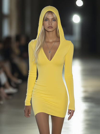 Robe T-shirt Mini à Capuche Slim Fit - Mode Décontractée, Expédition en 24h !