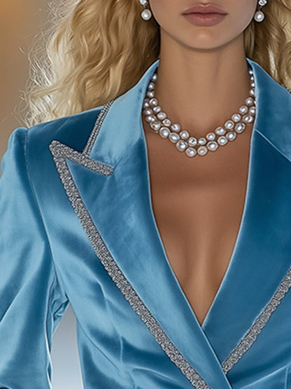 Veste en velours décontractée avec poches - Style ample et chic