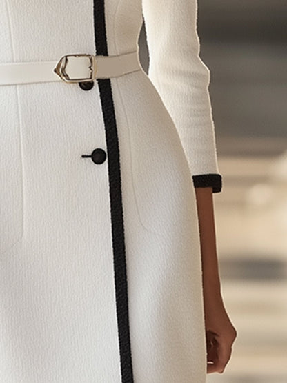 Robe Élégante à Col Rond en Tissu Léger - Expédition Rapide en 24 Heures