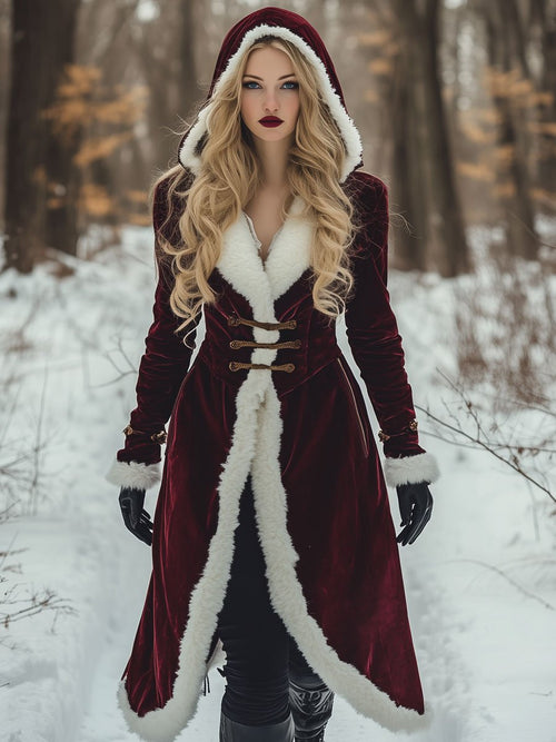 Expédition Rapide en 24h : Manteau mi-long en velours vintage et laine avec poches pratiques