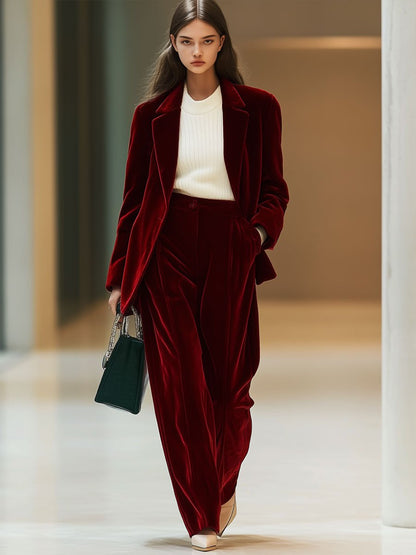 Blazer Rétro en Velours – Expédition Rapide en 24 Heures, avec Poches Pratiques